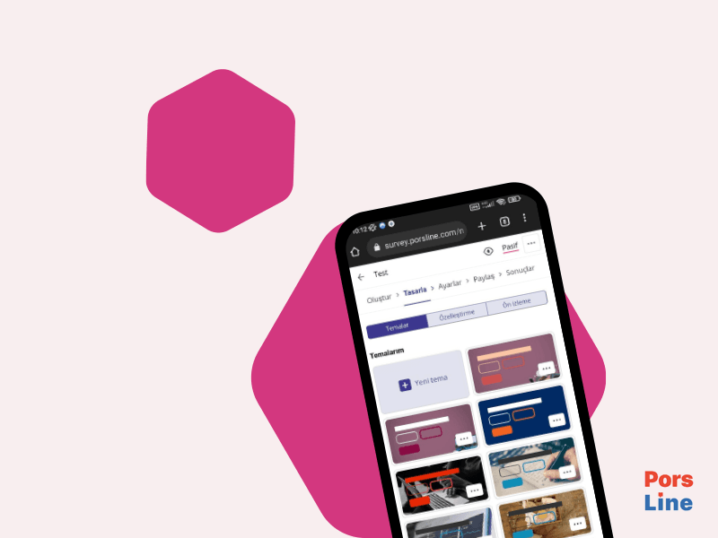 cep telefonu ile online ankete tema seç