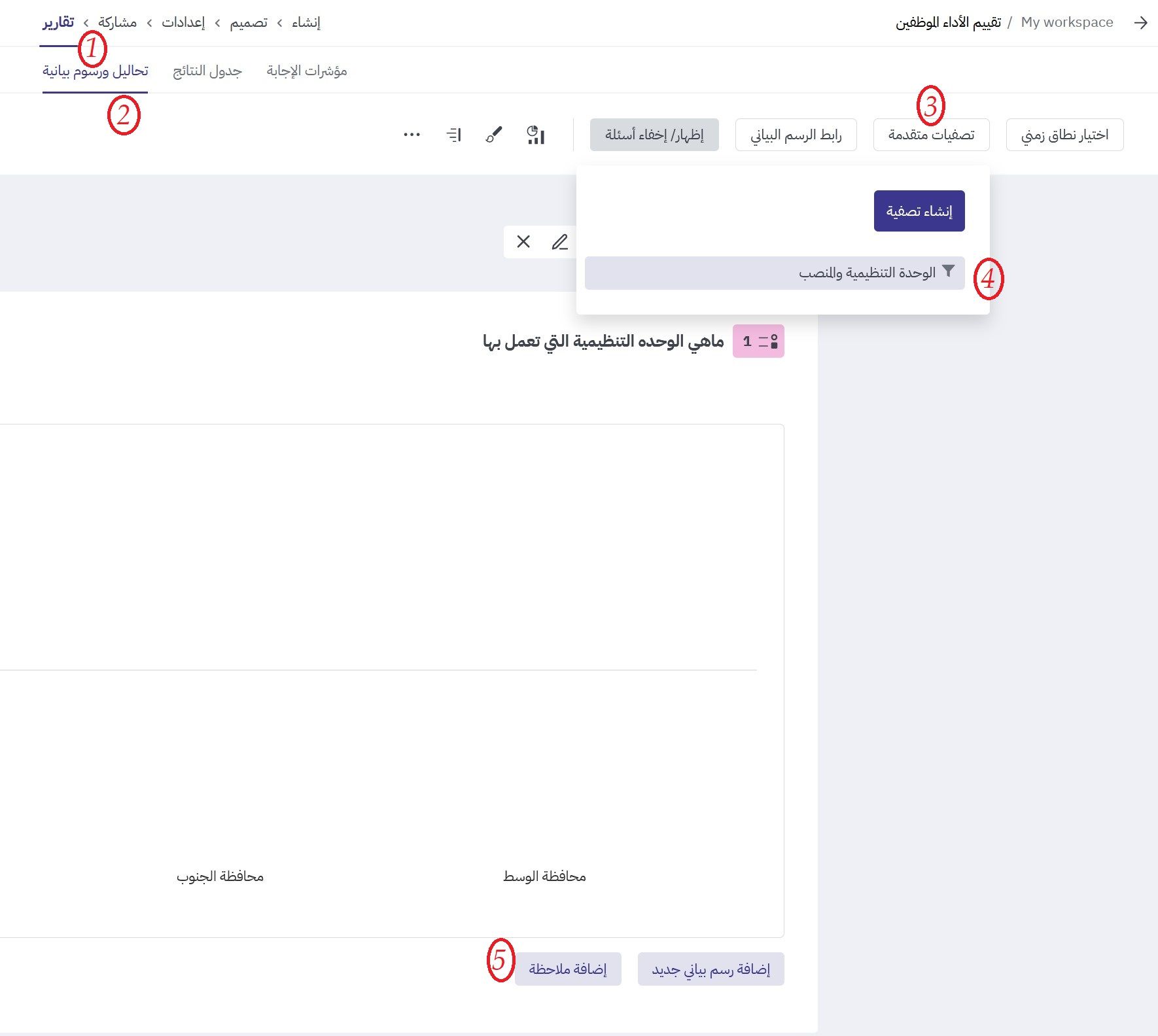 استخدام التصفة المتقدمة في الحصول على الرسوم البيانية