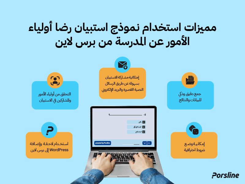مميزات استخدام نموذج استبيان رضا أولياء الأمور عن المدرسة من برس لاين