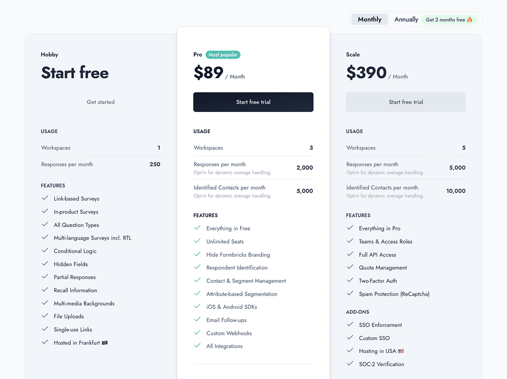 Formbricks Pricing overview.png