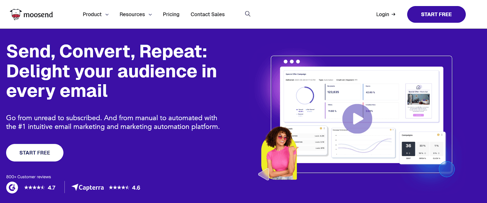 منشئ النماذج التفاعلية Moosend ضمن بدائل Jotform