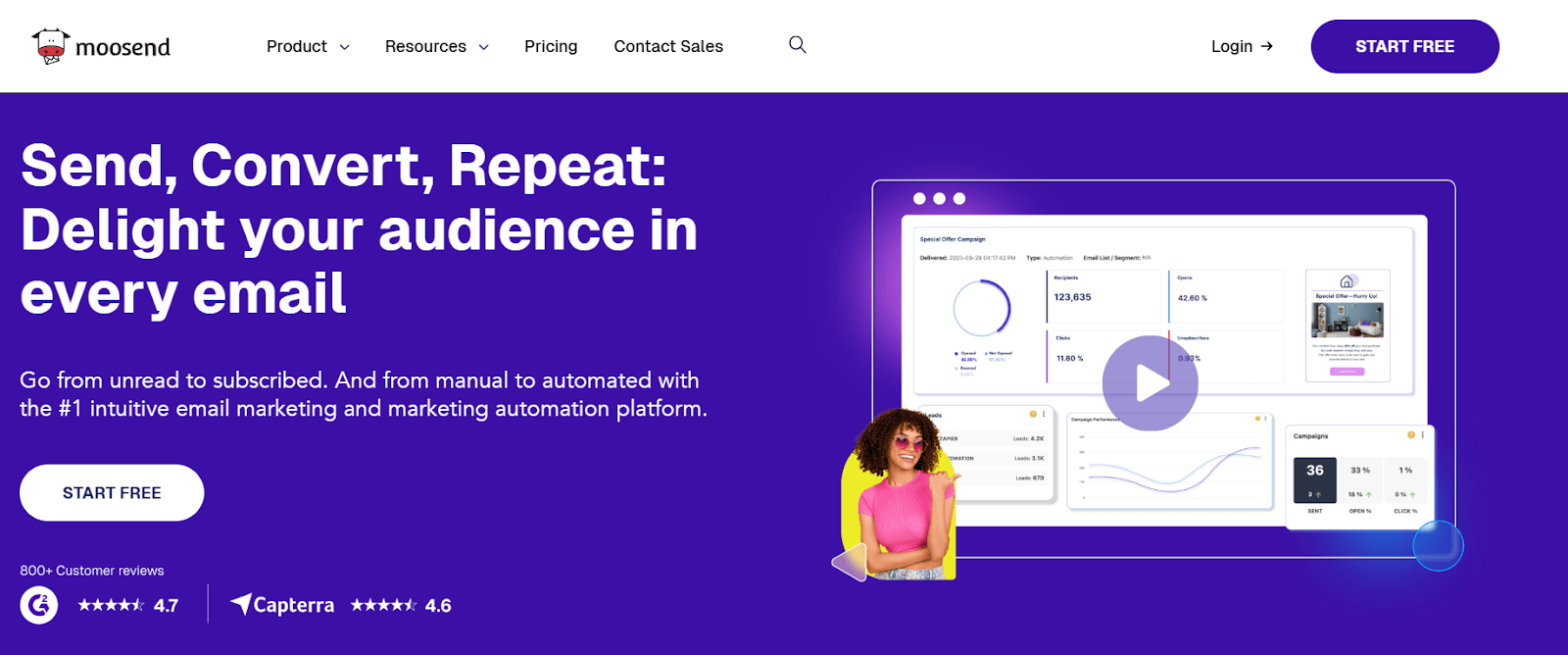 Moosend conversational form builder featured in jotform alternatives