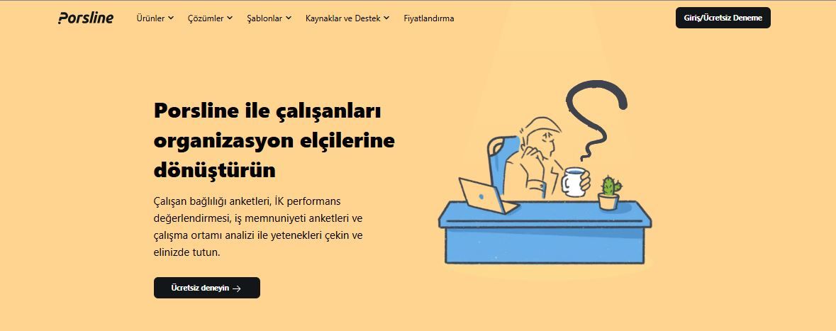 Porsline çalışan bağlılığı, iş memnuniyeti ve performans değerlendirme çözümü