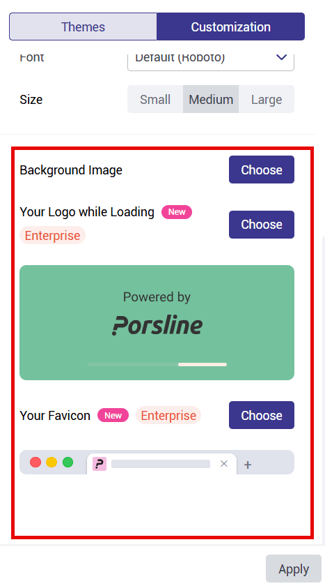 Logo and favicon dimensions in Porsline forms