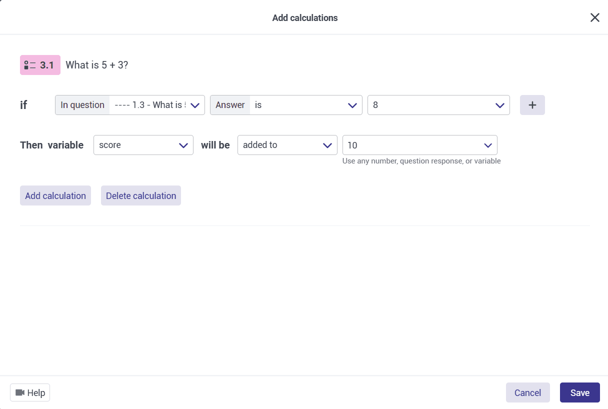 Add Calculations and Scores to Online Quizzes
