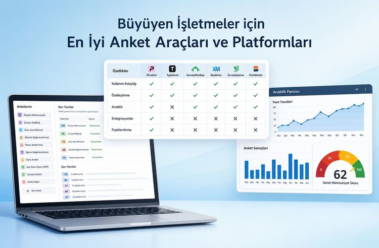 Porsline ve diğer popüler anket platformlarının özellik karşılaştırması