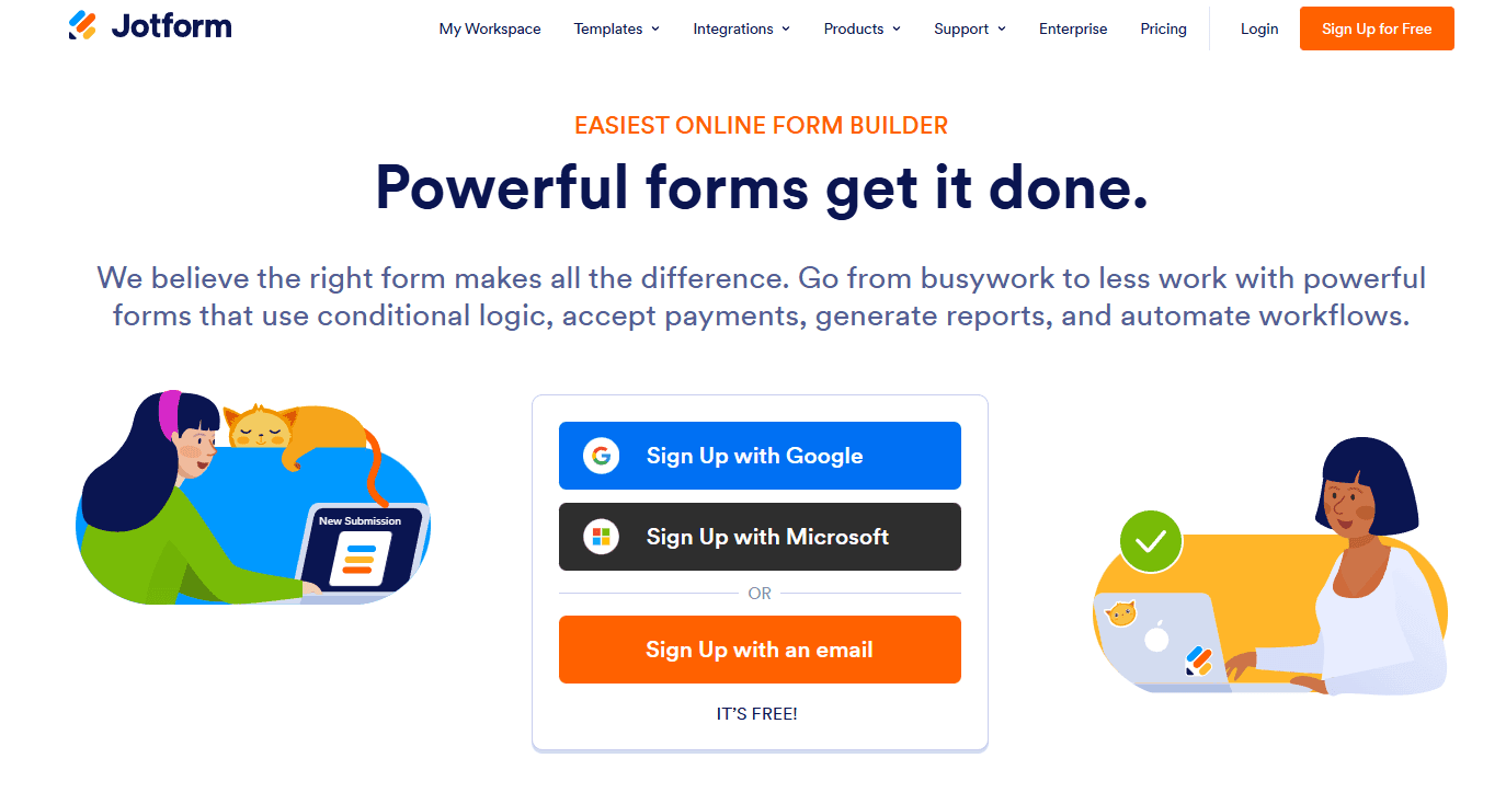 منشئ النماذج الإلكترونية من Jotform