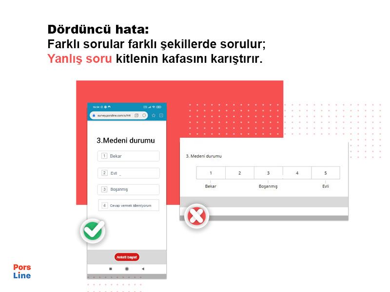 ankette yalnış soru tipi kullanımı