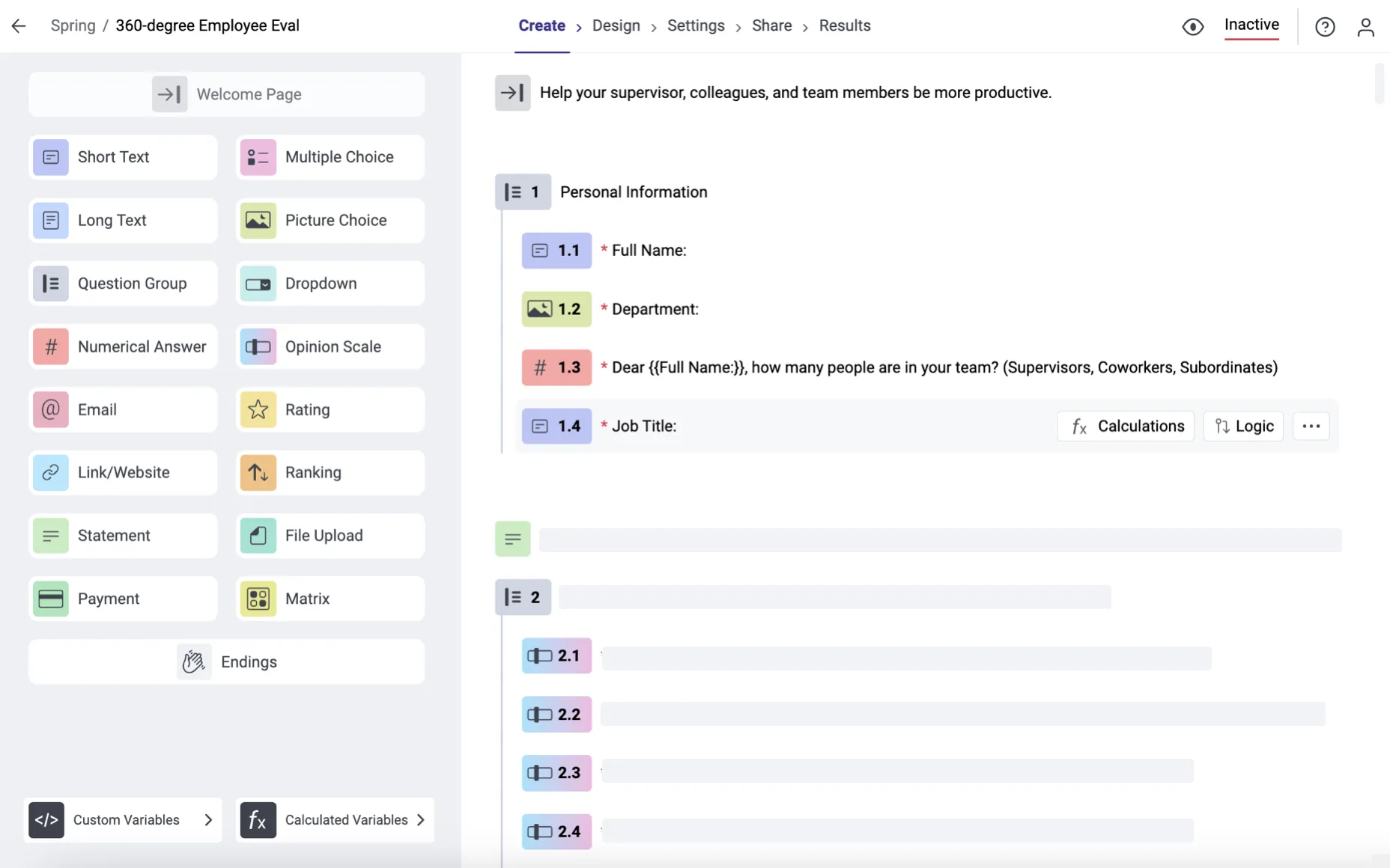 Porsline survey form builder