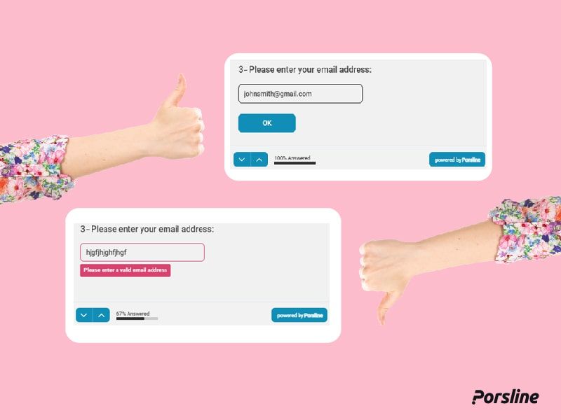 using email address question in survey