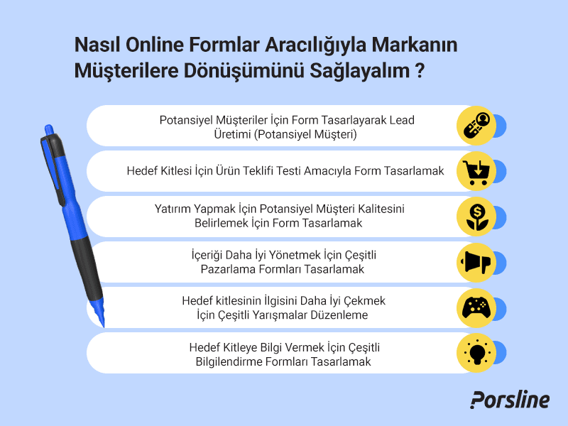 Pazarlama süreçlerinde çevrim içi form kullanımı