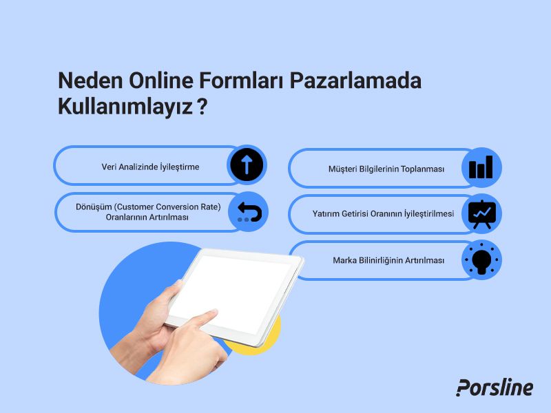 Çeşitli çevrim içi formlar: Müşteri geri bildirimi, kayıt formları vb